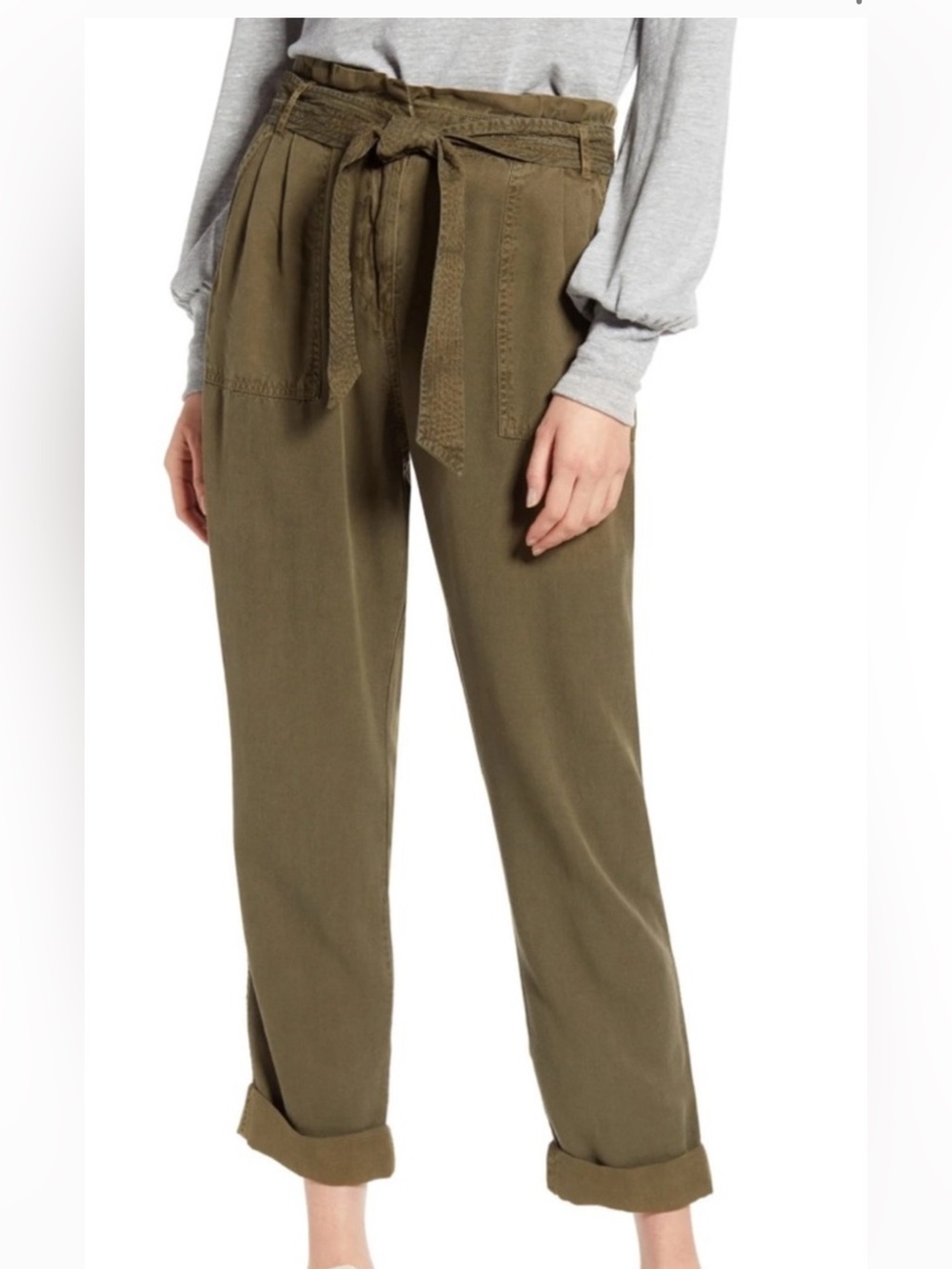 NWT Treasure & Bond Olive Green Belted Chinos